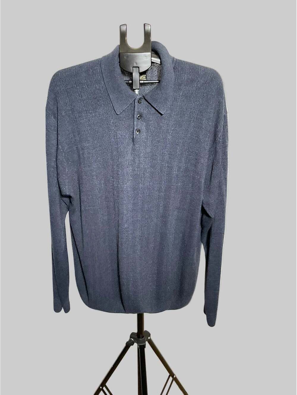 Cambridge Classics Ribbed Knit Polo Sweater Navy Size XXL